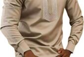 Générique Tenue Africaine Homme Dashiki Ensemble Africain 2 Pièces Pour Homme Boubou Africain Manche Longue Mode Hauts T-Shirts Affaires Africain Coupe Ajustée Fête Des Traditions Vêtements