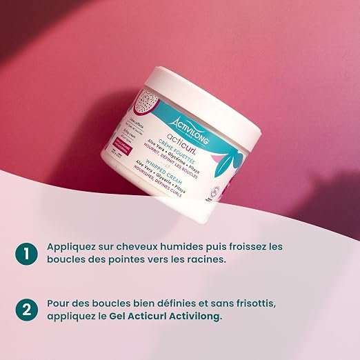 ACTIVILONG – Crème Fouettée Acticurl – Sans Rinçage – Cheveux Bouclés – Définit Les Boucles Et Nourrit – 98% D&rsquo;Ingrédients Naturels – Made In France – 300ml